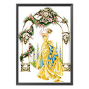 Partial Cross Stitch 14CT Rose Gate Counted Embroidery DIY Needlework Kits Craft