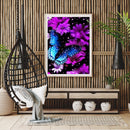 5D DIY Blue Butterfly Full Round Diamond Painting Wall Decor Rhinestone Picture