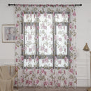 Peony Tulle Curtains for Living Room Floral Window Sheer Curtain (Pink) Newly