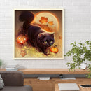 Full Embroidery Halloween Kits Black Cat 11CT Stamped Needlework Home Decoration