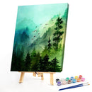 Frameless Oil Paint By Numbers Mountain Forest DIY Canvas Picture Craft Kit