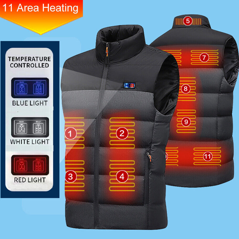 #A 11 Places Zones Heated Vest Splicing Heated Coat Electric Heated Vest for Tra