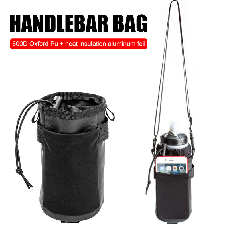 Bicycle Insulated Water Bottle Holder Pouch Bike Handleable Drawstring Kettle Bag