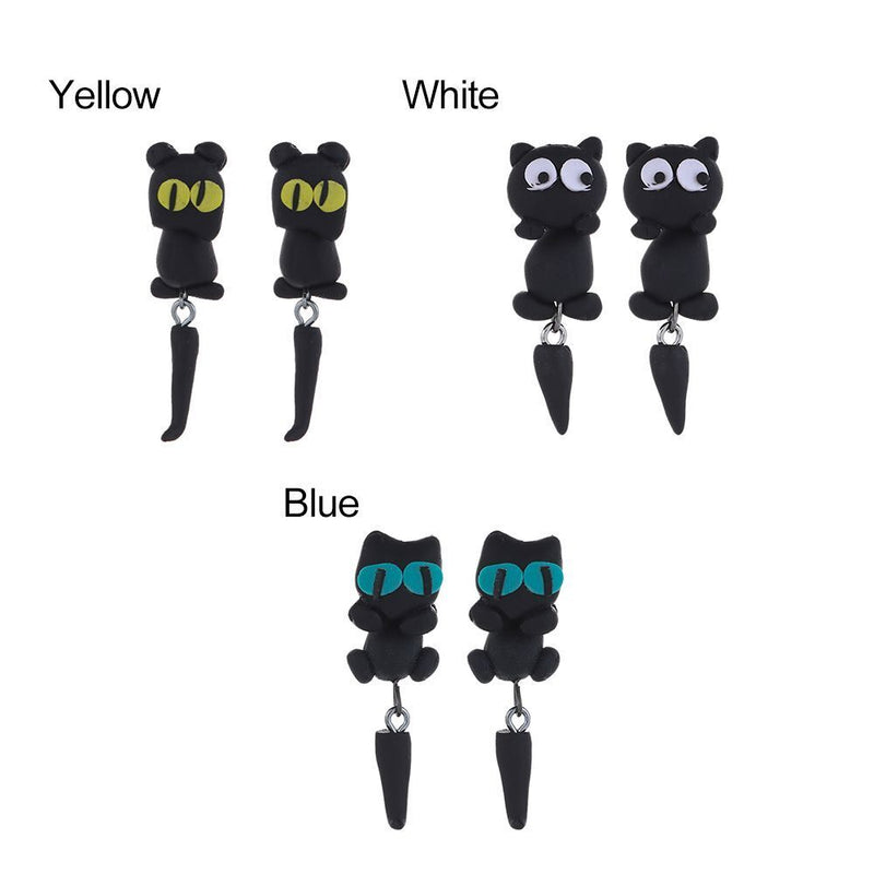 Ear Jewelry Cartoon Animal Stud Earrings Handmade Cat Earring Polymer Clay