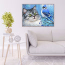 Cat Bird 5D DIY Full Round Drill Diamond Painting Rhinestones Mosaic Decor Gift