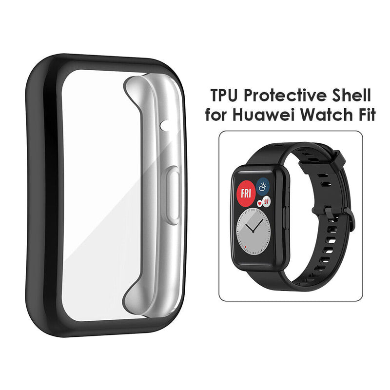 TPU Protector Case Anti Scratches Full Cover for Huawei Watch Fit (Black) Newly