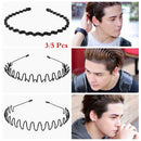 Fashion Wavy Headband Set Casual Headwear Sports Metal Hairband Black Head Hoop