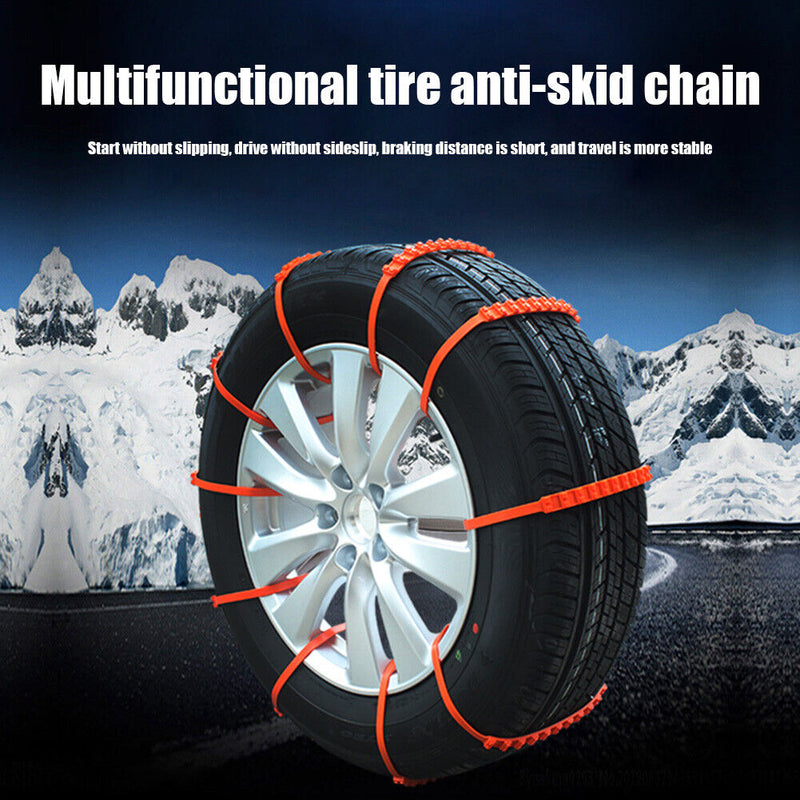 10pcs Car Tire Wheels Anti Slip Belts Snow Winter Tyre Traction Grip Strip