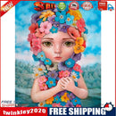 5D DIY Full Round Drill Diamond Painting Flower Girl Home Decor Art Craft