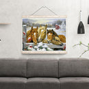 5D Rhinestone Pictures DIY Fence Horse Full Round Drill Art Diamond Painting Kit