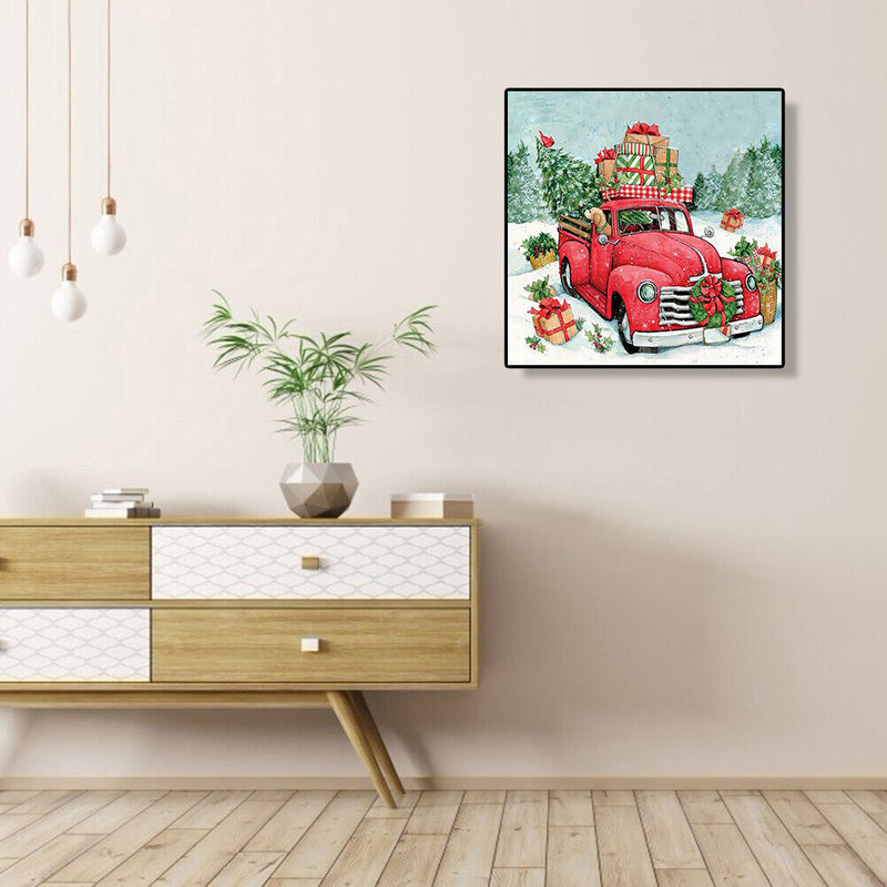 5D Christmas Car Diamond Painting Round Drill Rhinestone Picture Craft for Gift