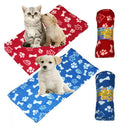 Cat  Puppy Soft Warm Fleece Paw Print Pet Blanket Car Mat rug