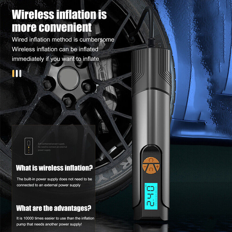 150PSI Digital Motorcycle Air Pump USB Rechargeable Waterproof Bicycle Inflator