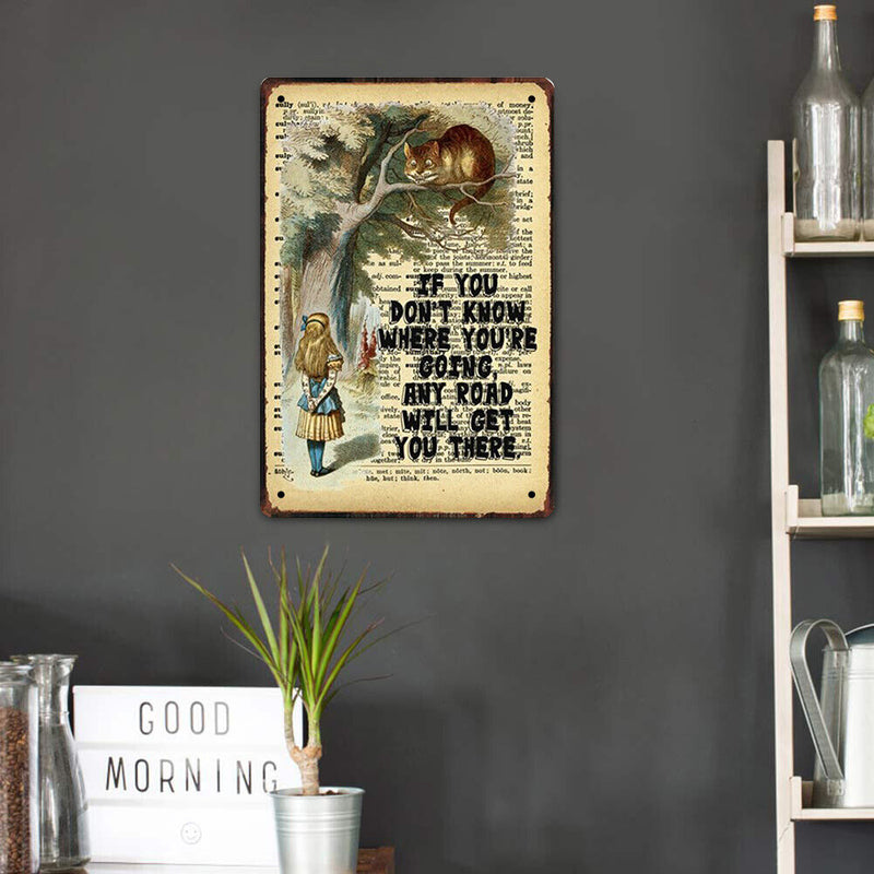 Home Bar Cafe Garage Decor Wall Poster Rectangular Plate Metal Tin Drawing Flat