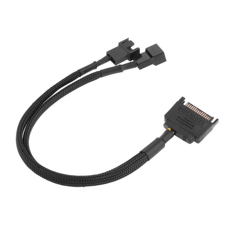 Sleeved SATA 15Pin to 2 Way 3Pin 4Pin Fan Power Adapter Extension Cable