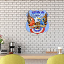 Shield Shape Independence Day Eagle Metal Plate Tin Sign Wall Art Home Decor