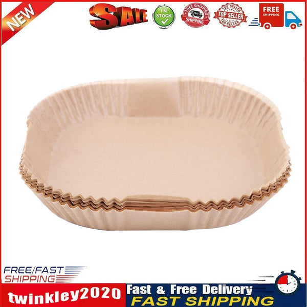 100x Air Fryer Parchment Liners Wood Pulp Steamer BBQ Baking Paper (Brown) Newly