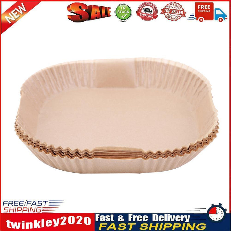 100x Air Fryer Parchment Liners Wood Pulp Steamer BBQ Baking Paper (Brown) Newly