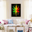 DIY Color Maple Leaf Full Kit Ornaments 5D Drill Diamond Round Mosaic Painting