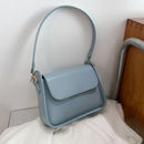 Retro Women Solid Color Underam Shoulder Bag Ladies PU Leather Square Flap Purse