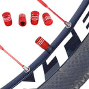4pcs/set Aluminum Bicycle Moto Car Tires Valve Cover Caps Anti-Dust (Red) Newly
