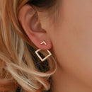 Fashion Square Ear Studs Boho Jewelry Triangle Dangle Drop Geometric Earrings