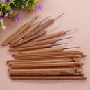 LS4G 20pcs Bamboo Crochet Hook Knitting Needles Set with Case Weaving Craft Yarn Sewing