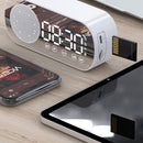 #A Wireless Bluetooth Alarm Clock Speaker Mirror Surface Clock LED Screen Music