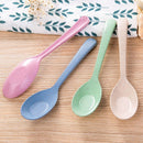 Friendly Kids Flatware Portable Soup Spoon Wheat Straw Long Handle Tableware