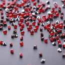 500pcs Glitter Shimmer Sharp Tip Nail Art Rhinestones Manicure Charm (Red)