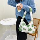 Women Soft Warm Plush Fluffy Underarm Bags Retro Evening Handbags
