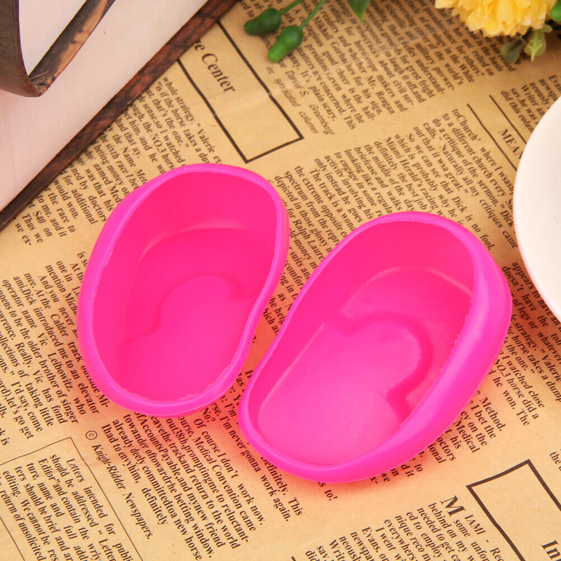 2pcs Salon Hair Dye Ear Covers Earmuffs Prevent from Stain (Rose Red)