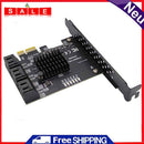 6 Port SATA III PCIe Card 6Gbps SATA 3.0 to PCI Express 1X Adapter with Bracket