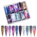 Holographic Nail Art Transfer Stickers Paper Starry Sky Nail Stickers Decorat