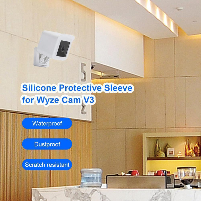 2pcs Waterproof Case for Wyze Cam V3 Security Camera Cover (Black + White)