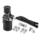 Baffled Car Oil Trap Catch Can Tank Set with Air Filter Pants Fuel Reservoir Kit