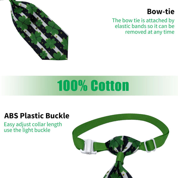 Dog Neck Tie St. Patricks Day Costume Pet Dog Cat Ties Collar - Irish Shamroc