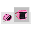 Cable Ankle Straps Leg Exercises D-Ring Foot Support Ankle Cuffs (Pink) Newly