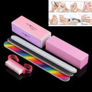 Manicure Pedicure Buffer Blocks Nail Art Tools Cleaning Brush Sanding Files