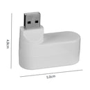 Mini Rotatable 3 Port USB Hub U Disk Reader Splitter for PC (USB 2.0 White)