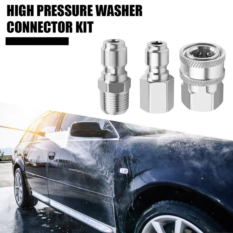 3pcs/set Stainless Steel 3/8 Quick Disconnect NPT Pressure Washer Adapters