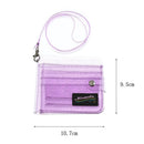 Fashion Girls Bling Transparent ID Card Holder PVC Women Glitter Folding Wallet