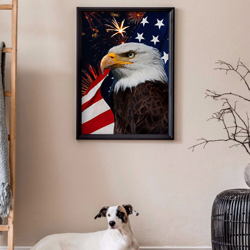 DIY Independence Day Eagle Flag Full Drill Round 5D Diamond Painting Handmade