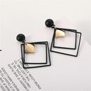 Simple Accessories Jewelry Women Black Geometric Earrings Long