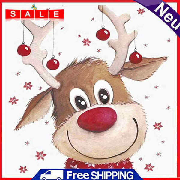 20x20cm Oil Paint By Numbers Christmas Elk Frameless Picture Crafts Home Decor