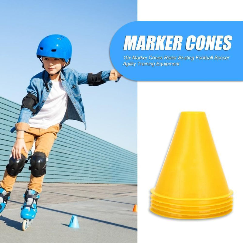 10pcs/set Marker Cones Roller Skating Football Soccer Agility Training Equi