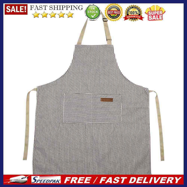 Stripes Apron Adjustable Cotton Canvas Cooking Kitchen Home Restaurant Pina