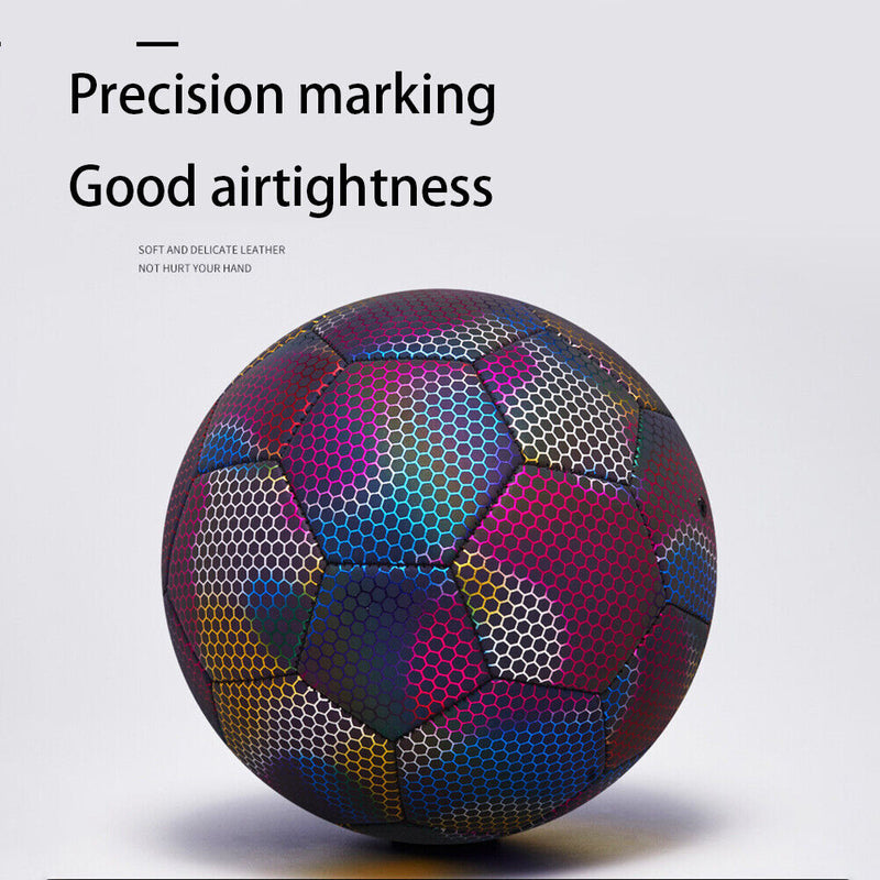 Standard Luminous Competition Football PU Reflective Soccer Ball for Beginn