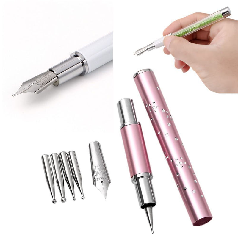 Drawing Line Polish 6 Heads Drill Point DIY Nail Art Pens Dotting Pen
