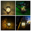 2PCSSolar Lantern Outdoors 20 LEDs Hanging Watering Can String Fairy Lights